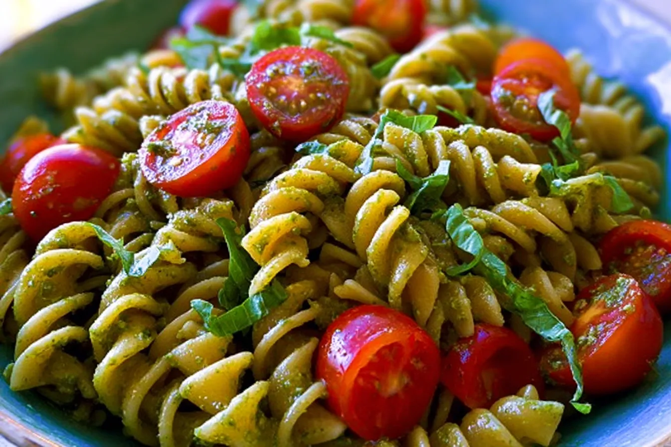 Pesto Pasta with Cherry Tomatoes