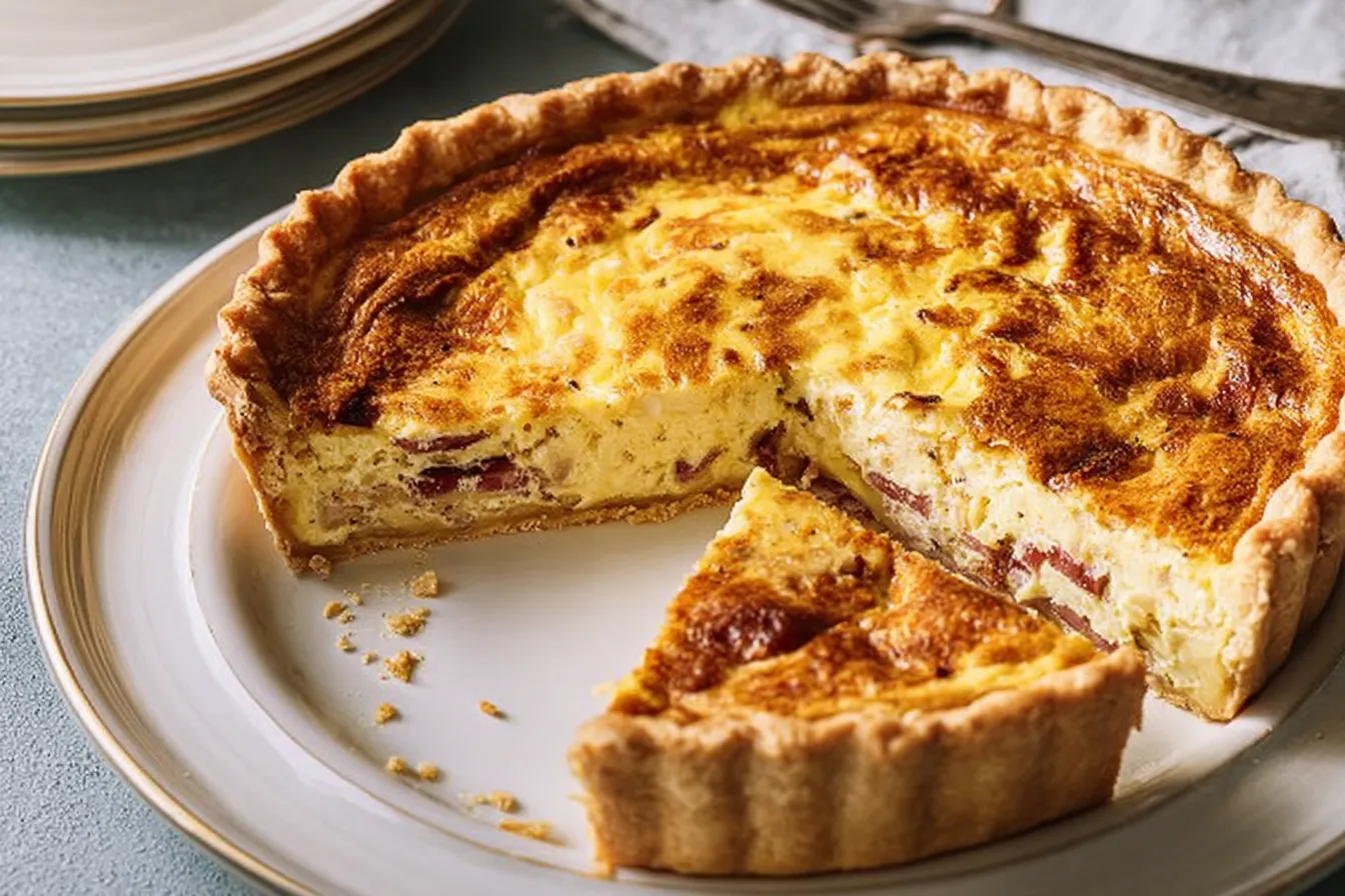 Delicious Quiche Lorraine with Bacon and Cheese