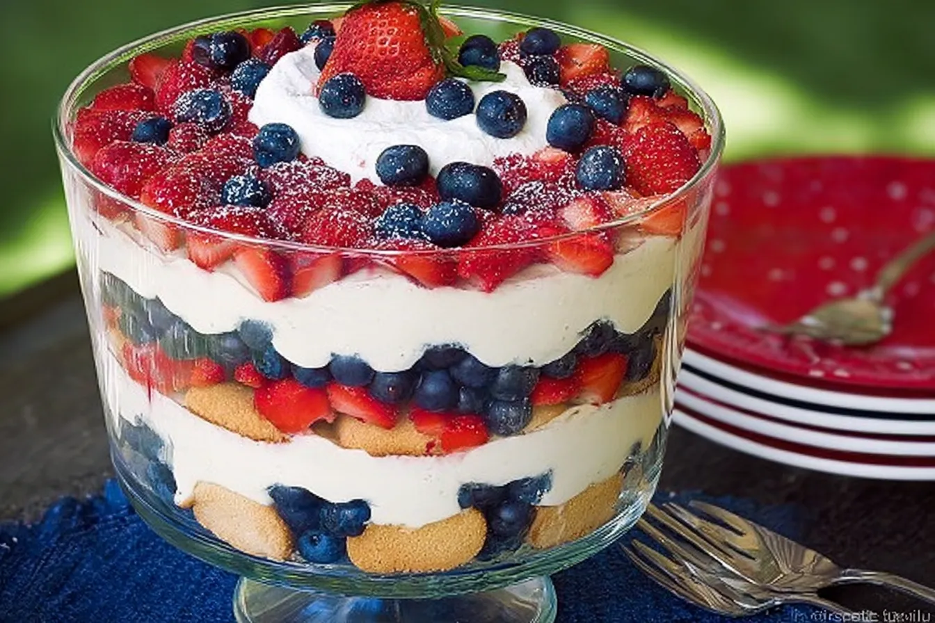 Red, White and Blue Berry Trifle: A Delicious Summer Treat 2 Red, White and Blue Berry Trifle