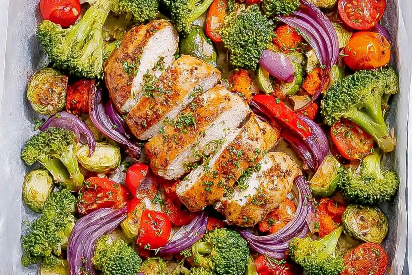 Sheet Pan Chicken and Veggies: A Delicious One-Pan Meal! 1 Delicious Sheet Pan Chicken and Veggies Ready to Serve