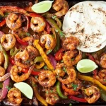 Sheet Pan Shrimp Fajitas Ready to Serve