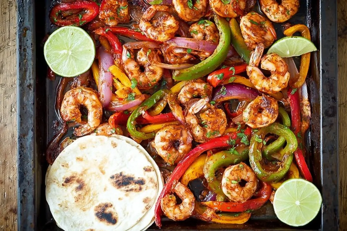 Sheet Pan Shrimp Fajitas