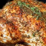 Slow Cooker Roast Chicken with Gravy on a Plate