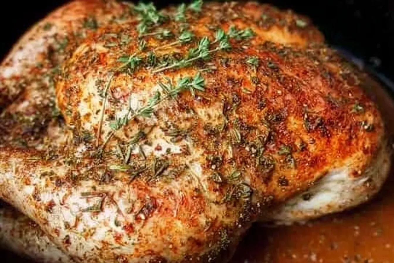 Slow Cooker Roast Chicken with Gravy
