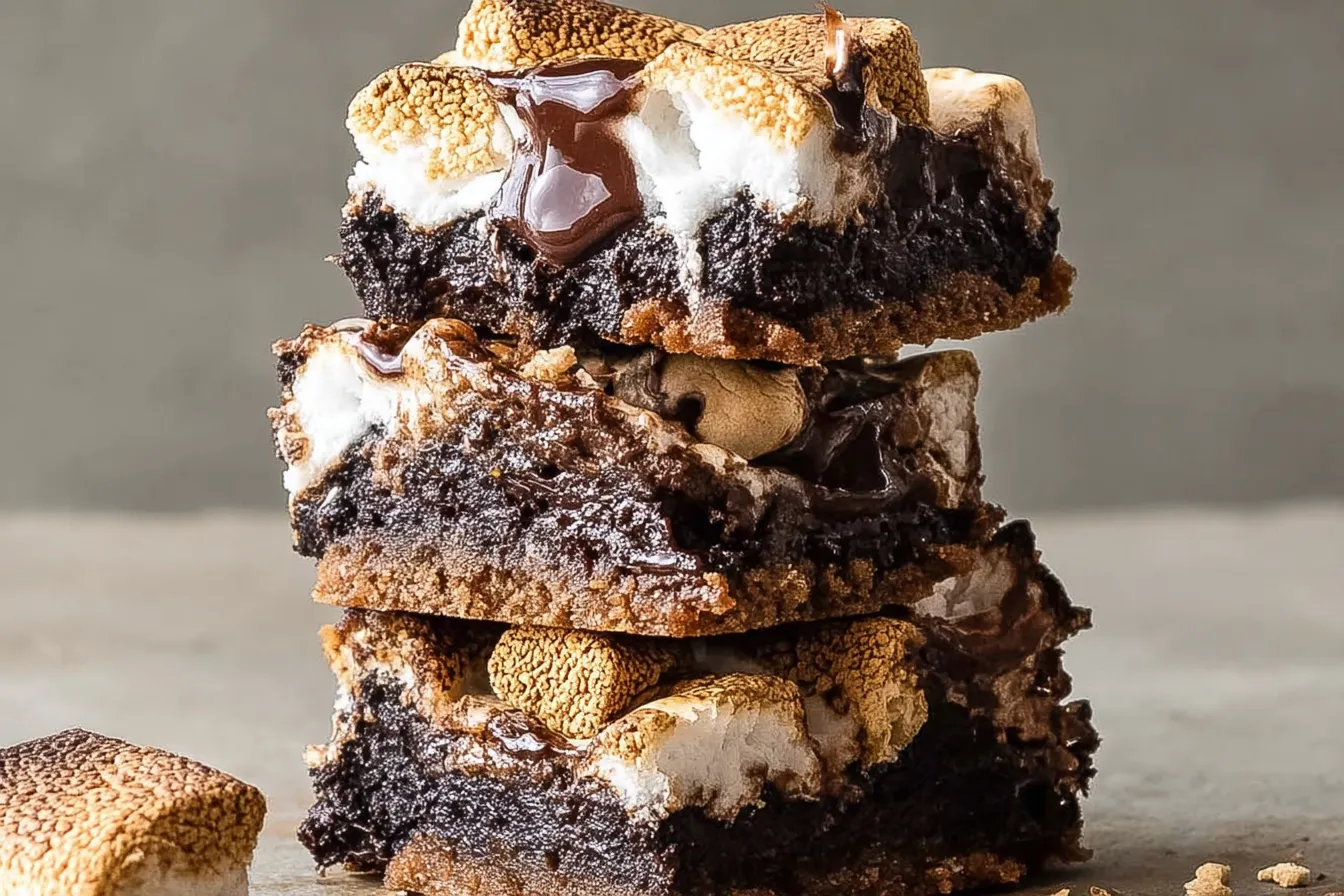 Decadent S'mores Brownies Freshly Baked