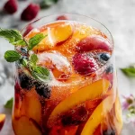 Sparkling Peach Sangria in a Glass