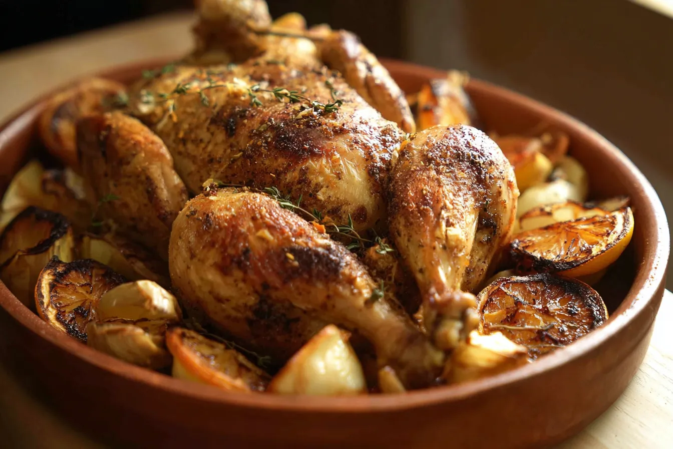 Spatchcock Roast Chicken with Lemon and Thyme