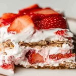 Strawberry Icebox Cake: A Delightful No-Bake Treat 3 Delicious Strawberry Icebox Cake Slice on a Plate