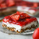 Strawberry Pretzel Salad in a Glass Dish