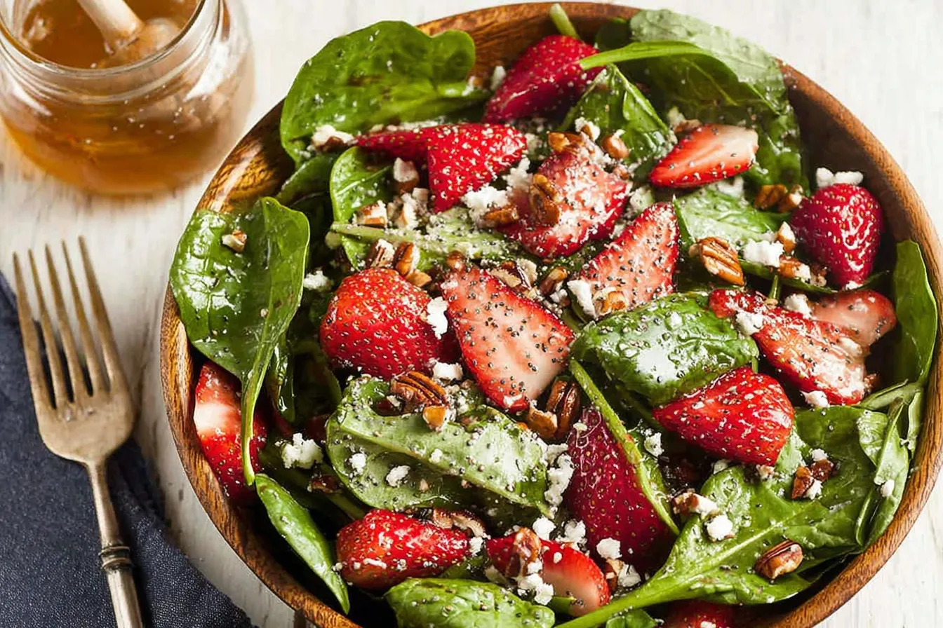 Strawberry Spinach Salad with Poppy Seed Dressing Delight Fresh Strawberry Spinach Salad with Poppy Seed Dressing