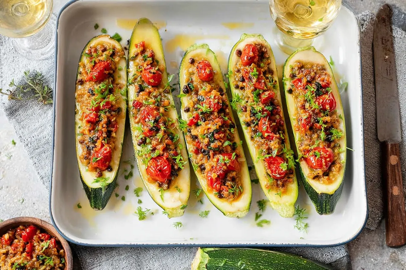 Stuffed Zucchini: A Deliciously Healthy Delight 2 Stuffed Zucchini