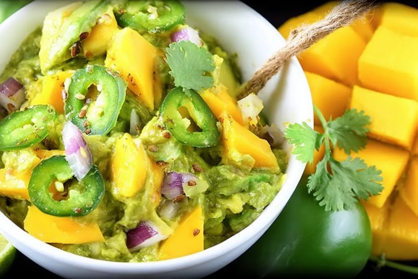 Sweet and Smoky Mango Guacamole: A Flavorful Delight 1 Sweet and Smoky Mango Guacamole in a Colorful Bowl