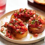 Delicious Tomato Basil Bruschetta Appetizer