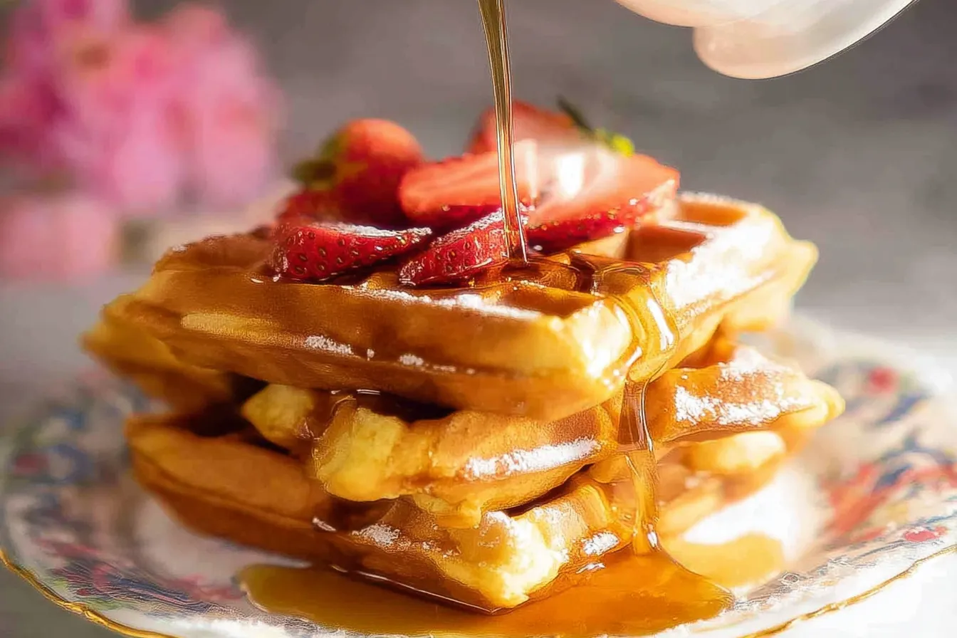 Waffles: The Ultimate Delicious Breakfast Treat 1 Fluffy Waffles with Fresh Berries and Syrup