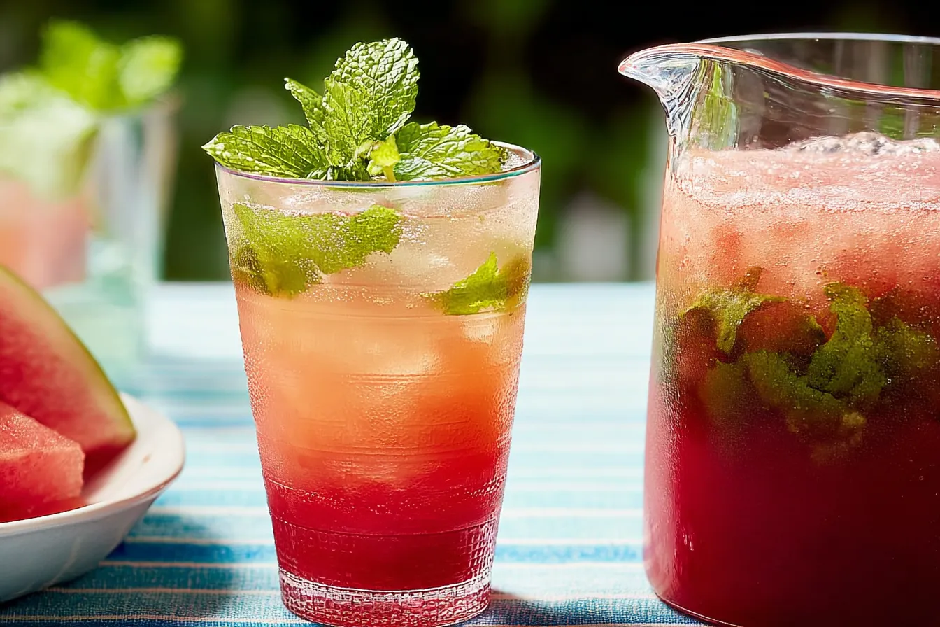 Watermelon Mint Agua Fresca in a Glass