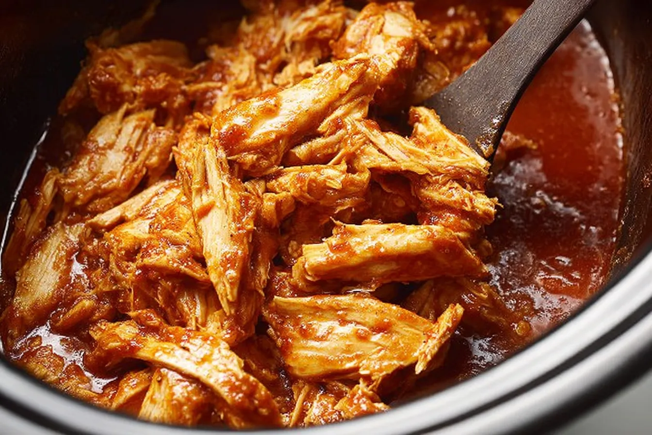 Zesty Slow Cooker Chicken Barbecue: A Flavor Explosion 1 Zesty Slow Cooker Chicken Barbecue Served on a Plate