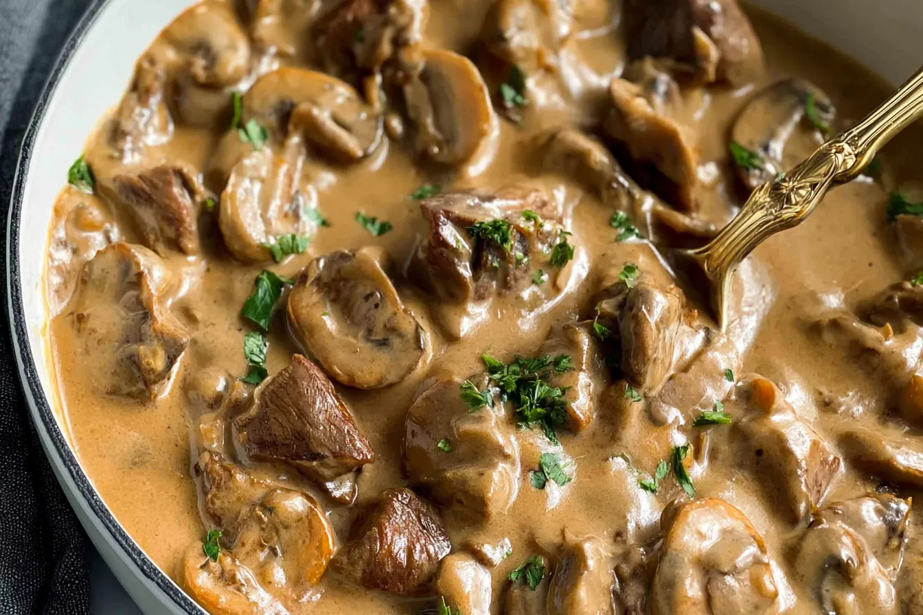 Beef Stroganoff: A Comforting Delight for Your Dinner Table Delicious Beef Stroganoff Served with Noodles