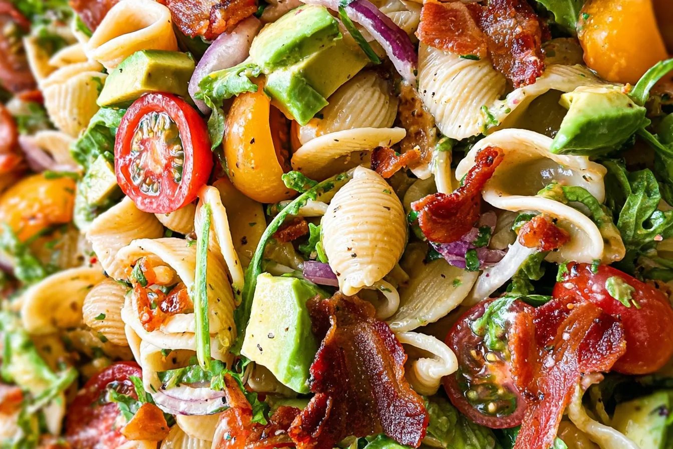 Colorful BLT Pasta Salad in a Bowl