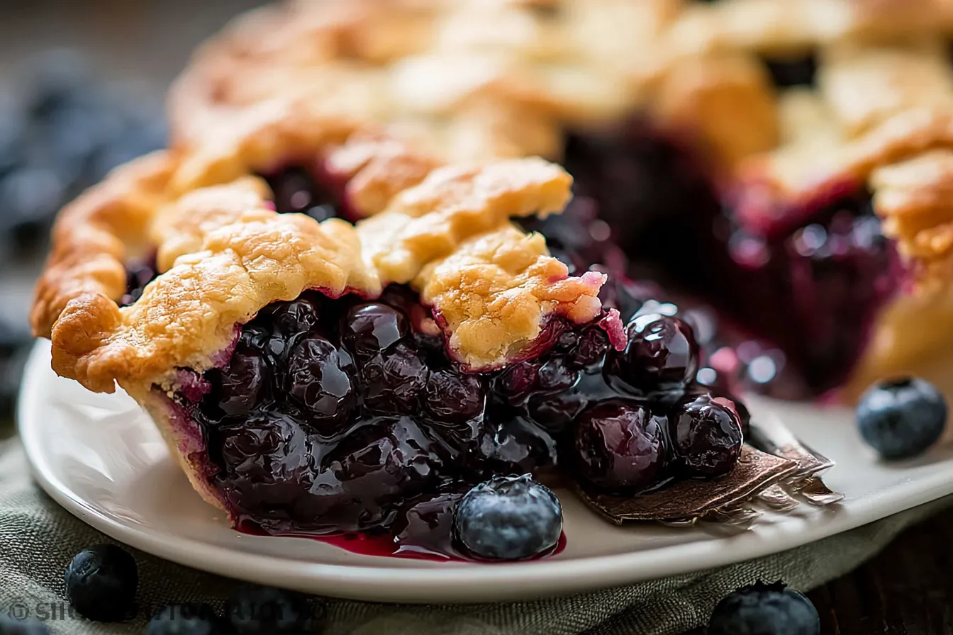 Blueberry Pie Bliss: A Slice of Summer Happiness 1 Blueberry Pie Freshly Baked