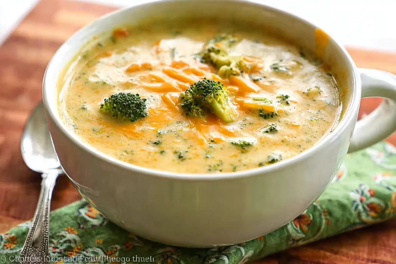 Delicious Broccoli Cheddar Soup in a Bowl