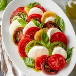 Colorful Caprese Salad with Fresh Mozzarella and Basil