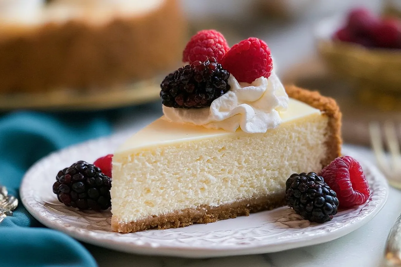 Decadent Cheesecake Slice on a Plate