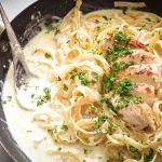 Creamy Chicken Alfredo Pasta in a Bowl