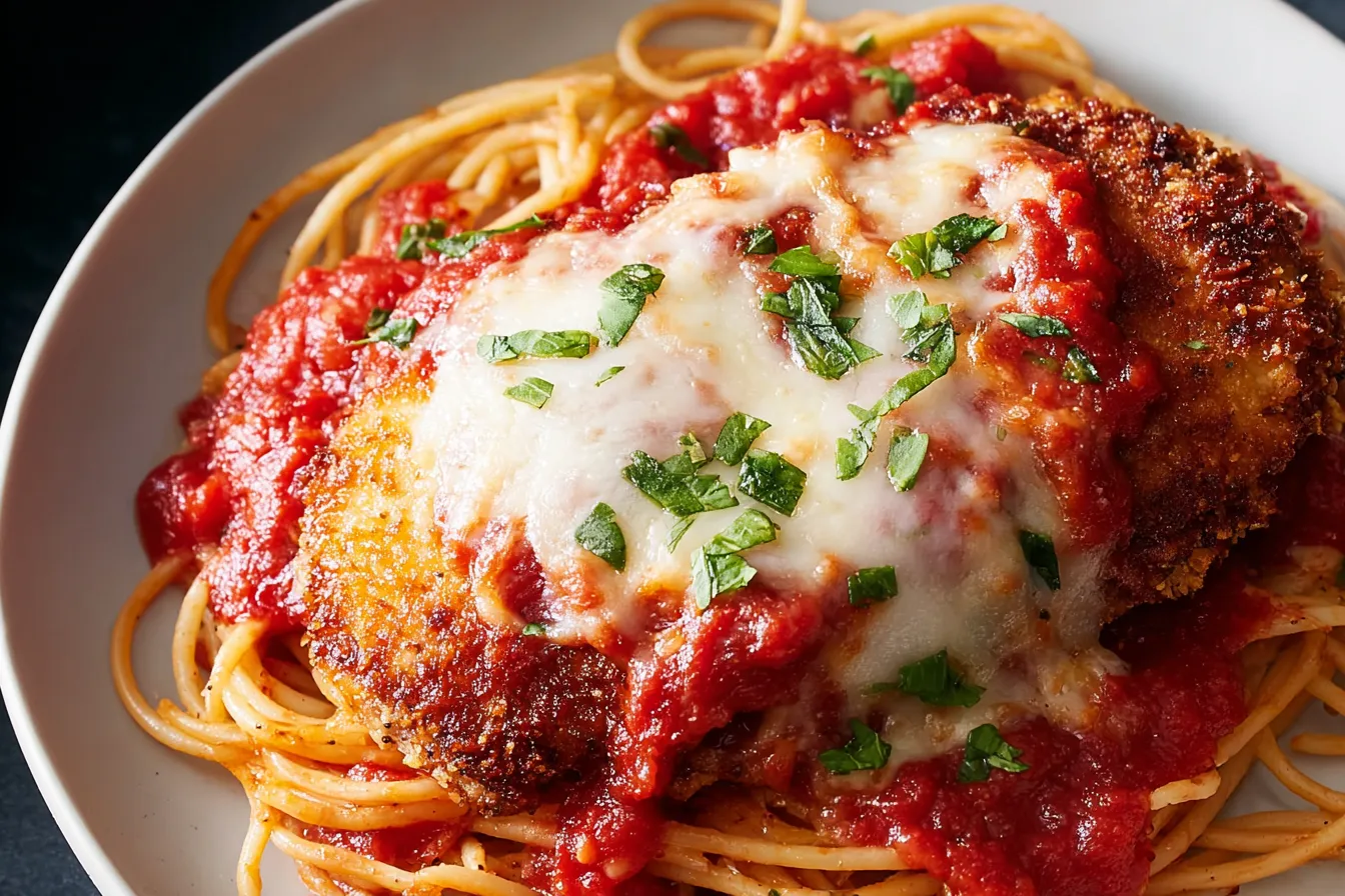 Chicken Parmesan on a Plate - Delicious and Cheesy