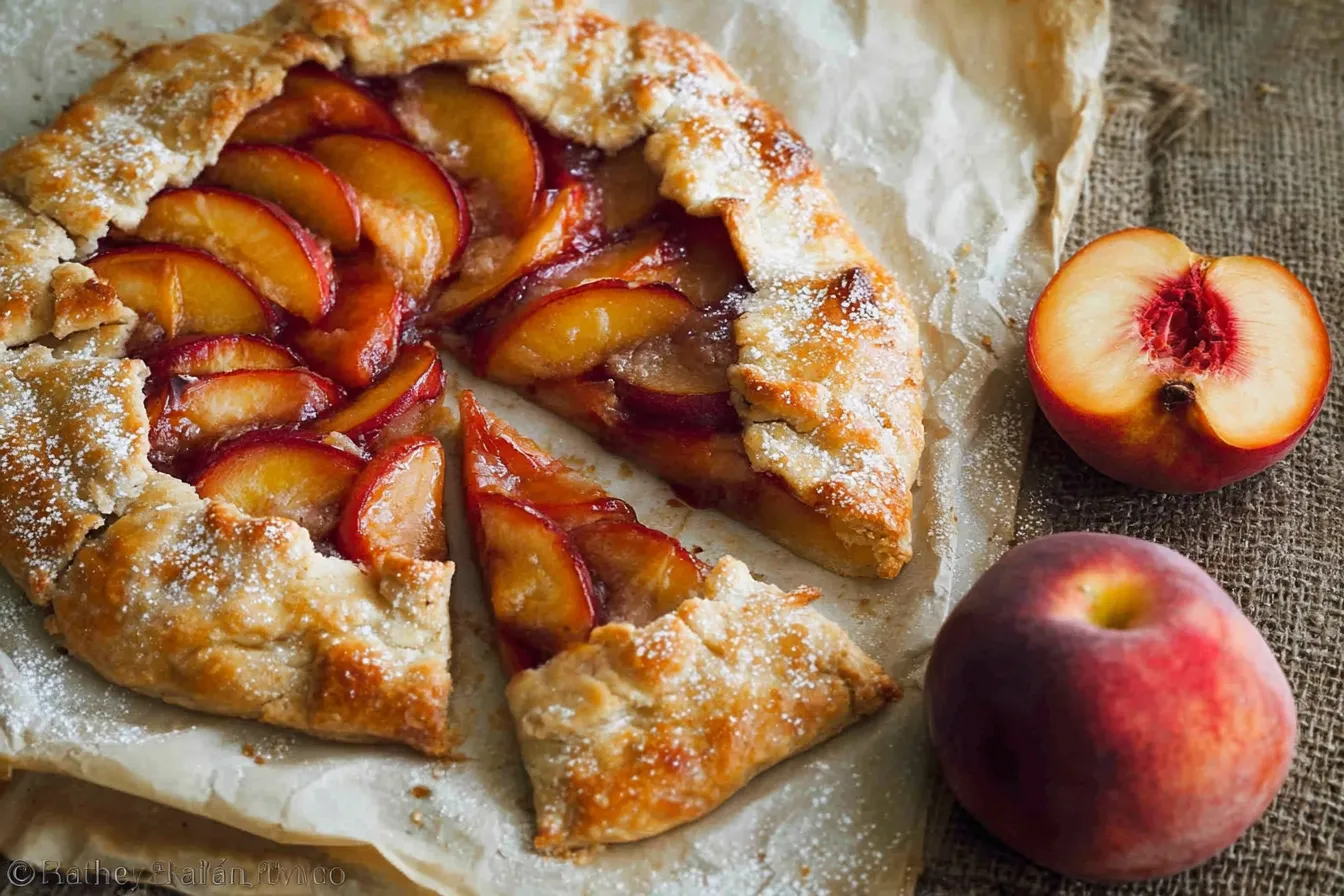 Classic Peach Galette Freshly Baked