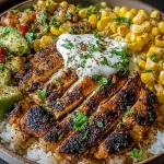 Easy Summer Grilled Chicken Bowls with Avocado and Corn