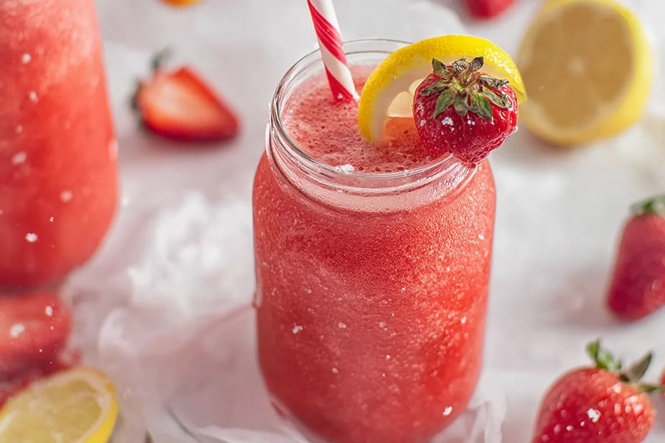 Frozen Strawberry Lemonade: Refreshing Summer Delight! 2 Frozen Strawberry Lemonade