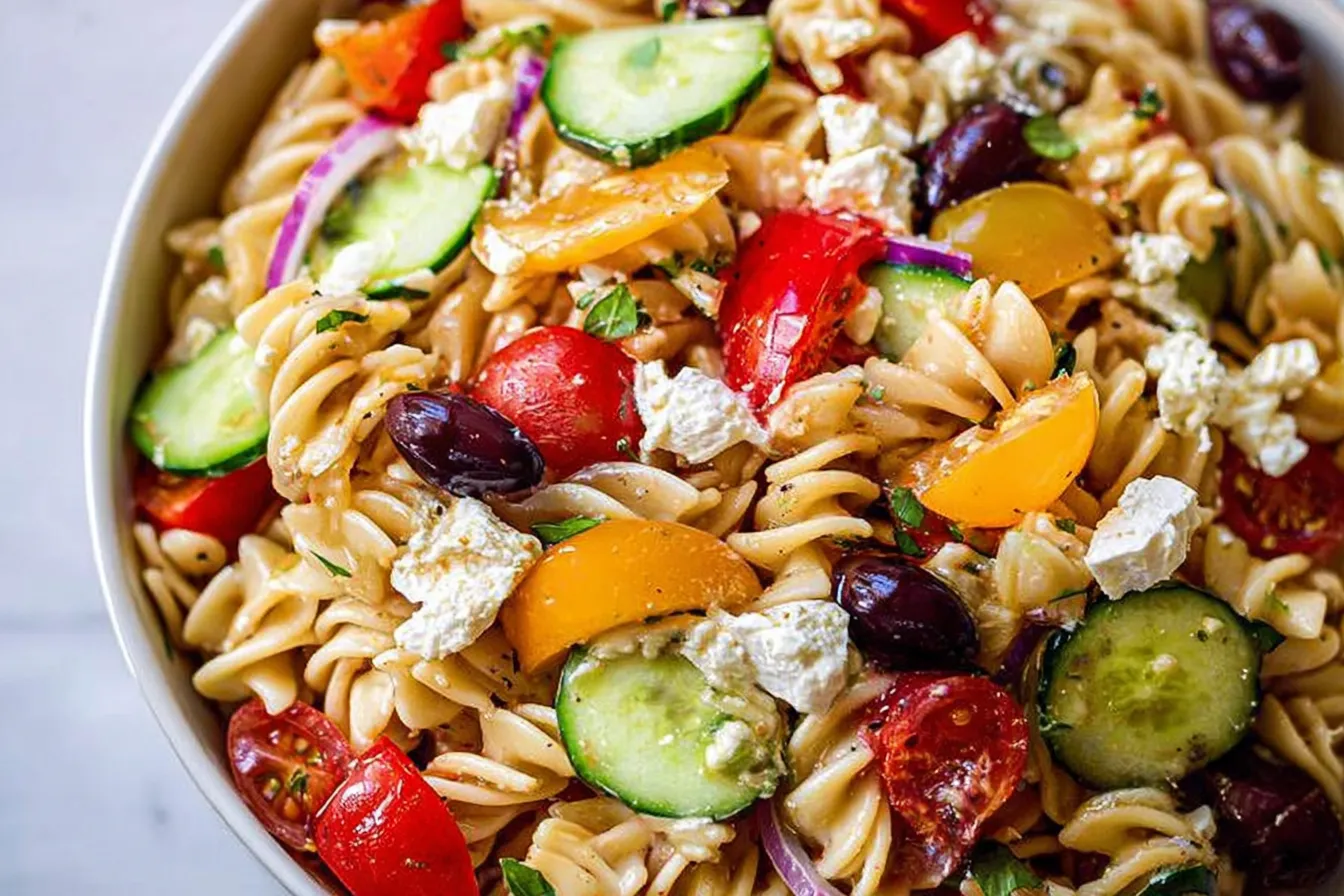 Greek Pasta Salad: A Refreshing Delight for Any Occasion 1 Vibrant Greek Pasta Salad – Healthy & Delicious