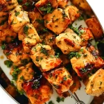 Delicious Grilled Chicken Skewers on a Platter