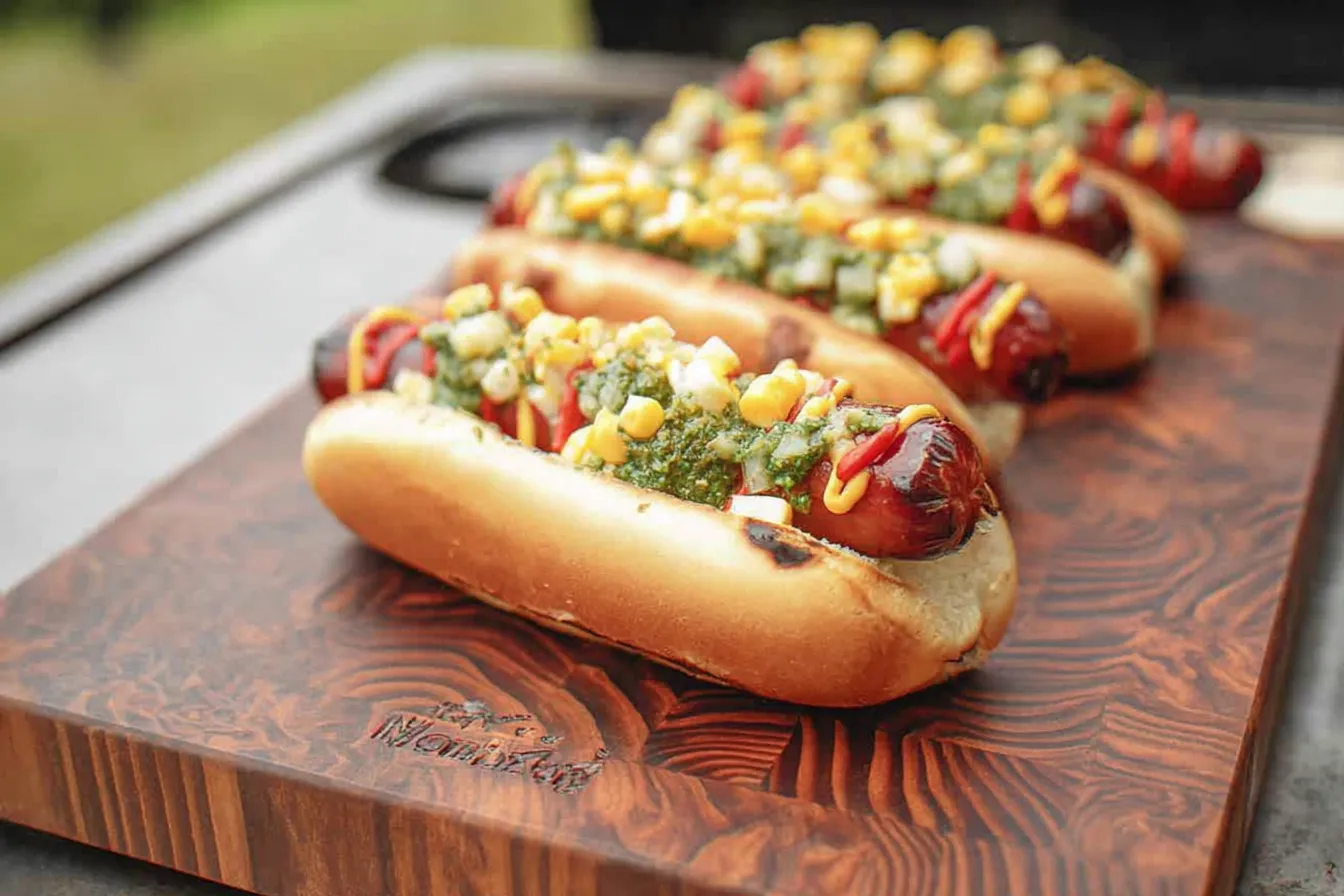 Grilled Hot Dogs with Creative Toppings