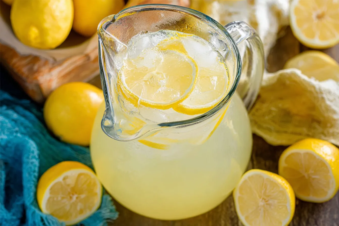 Homemade Lemonade: Refreshingly Simple & Delicious! 1 Glass of Homemade Lemonade with Fresh Lemons