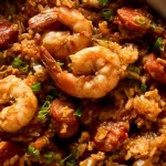 Jambalaya: A Delicious Taste of Louisiana Awaits! 3 Colorful Jambalaya with Shrimp and Sausage