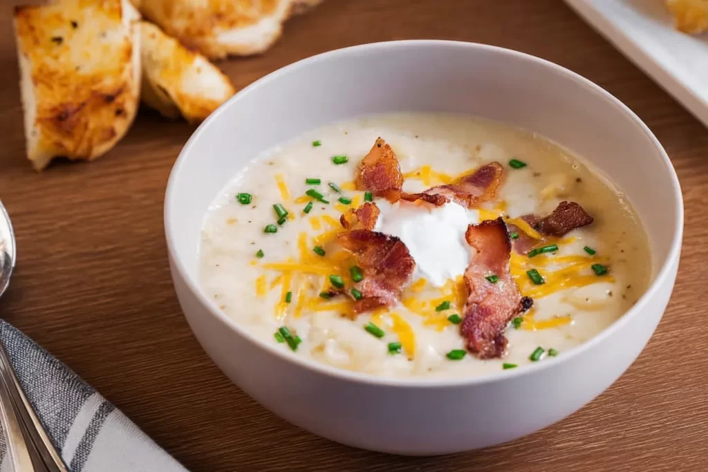 Creamy Loaded Baked Potato Soup in a Bowl