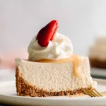 No-Bake Cheesecake Slices on a Decorative Plate