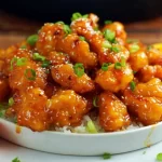 Delicious Orange Chicken Plated for Dinner