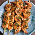 Delicious Shrimp Skewers Ready for Grilling