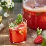 Strawberry Basil Lemonade in a Mason Jar