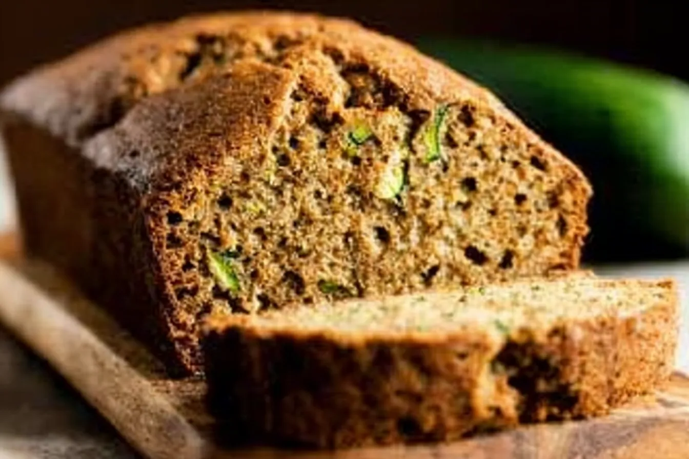 Zucchini Bread: The Moist Treat You Can't Resist 1 Moist Zucchini Bread Slice with Fresh Ingredients