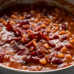 Baked Beans with Bacon: A Comforting Delight You’ll Love 3 Baked Beans with Bacon on a Rustic Table