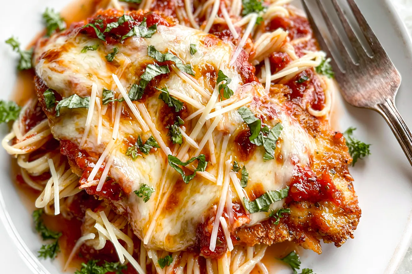 Baked Chicken Parmesan: Delightfully Crispy and Cheesy! 1 Baked Chicken Parmesan Fresh from the Oven