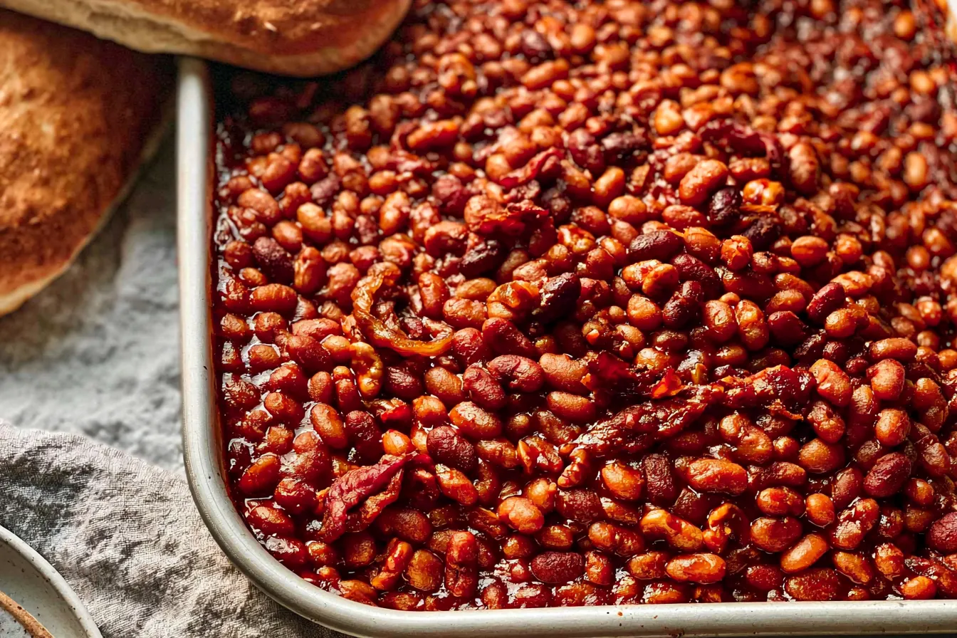 BBQ Baked Beans: The Ultimate Comfort Food Delight! BBQ Baked Beans in a Cast Iron Skillet
