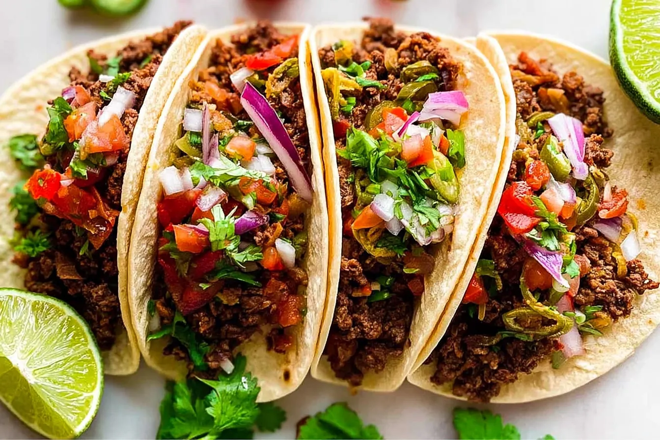 Beef Tacos That Will Make You Smile Today! 1 Delicious Homemade Beef Tacos Ready to Enjoy