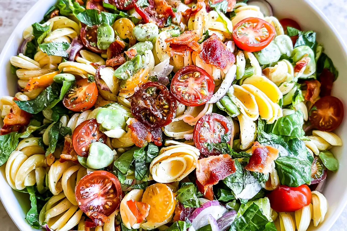 Delicious BLT Pasta Salad in a Bowl