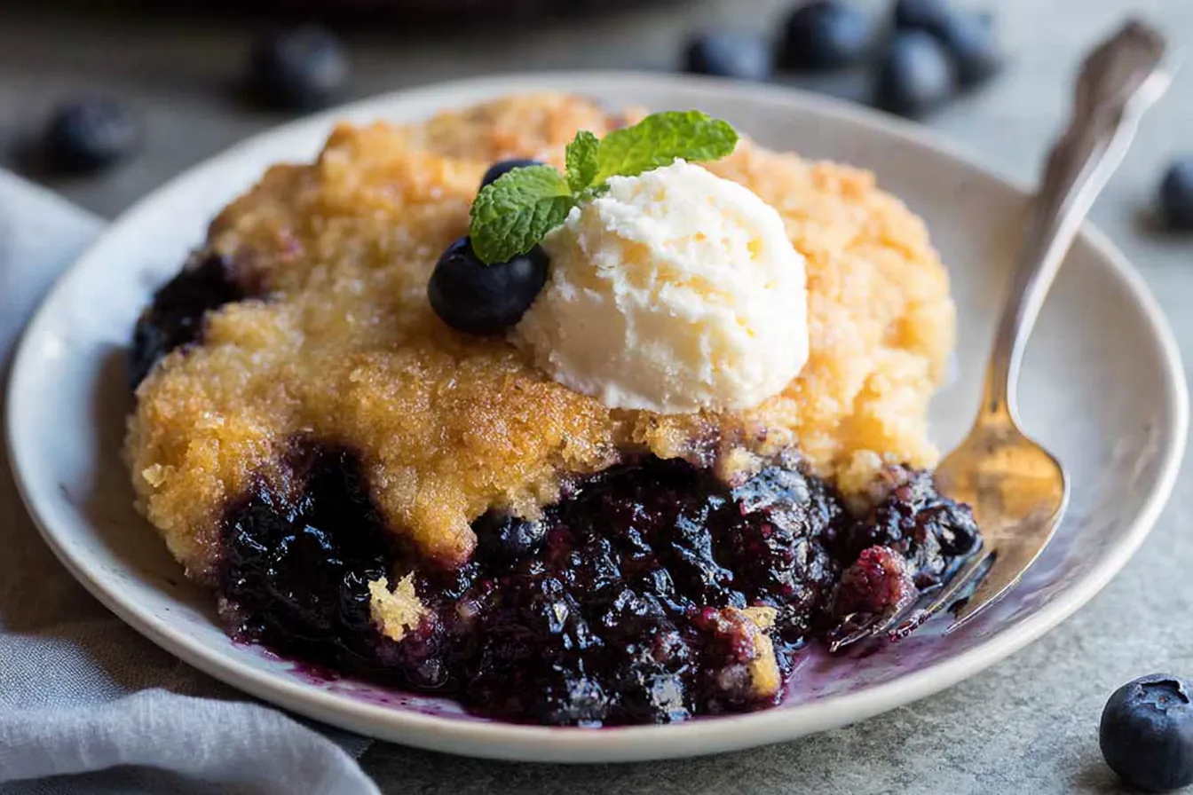 Blueberry Cobbler Bliss: A Must-Try Dessert Delight Freshly Baked Blueberry Cobbler