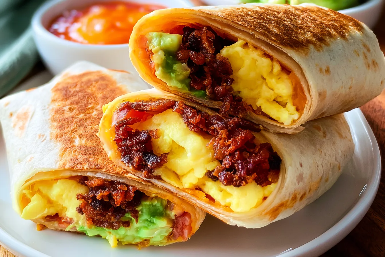 Breakfast Burritos: Start Your Day Right! Delicious Breakfast Burritos on a Plate