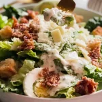 Classic Caesar Salad with Crispy Croutons and Dressing